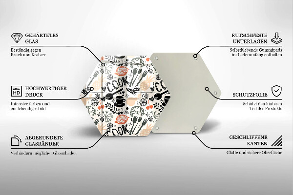 Skleněná deska do kuchyně Kreslený motiv kuchyně