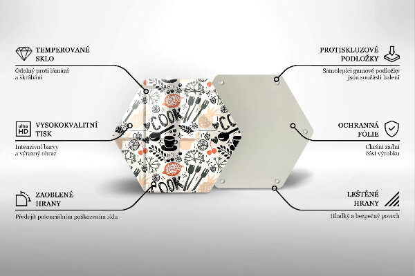 Skleněná deska do kuchyně Kreslený motiv kuchyně