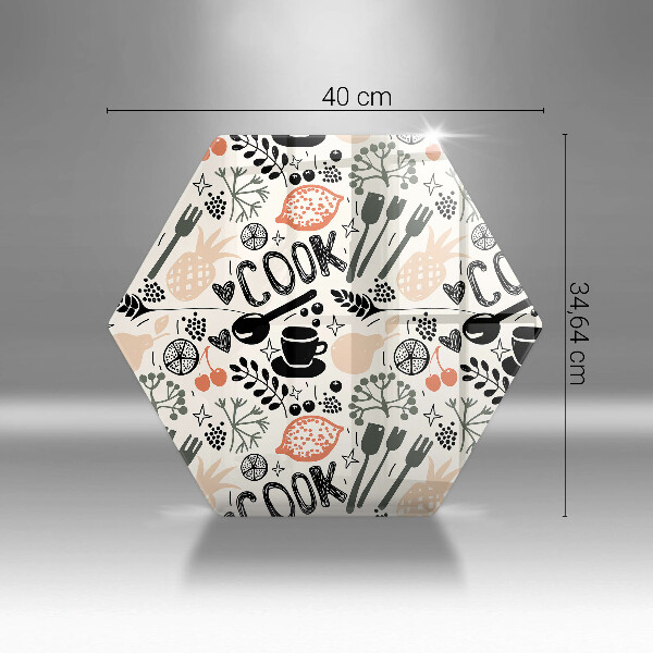 Skleněná deska do kuchyně Kreslený motiv kuchyně