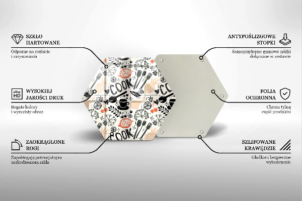 Skleněná deska do kuchyně Kreslený motiv kuchyně