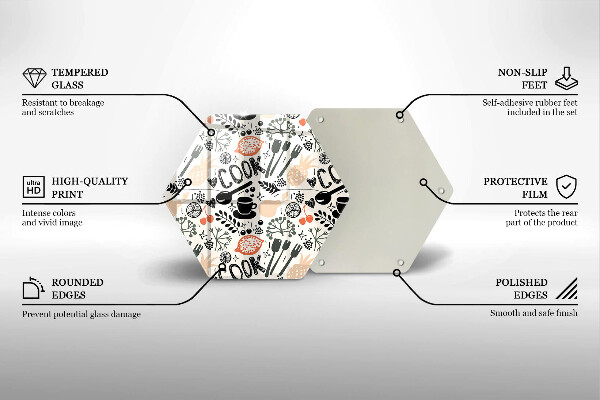 Skleněná deska do kuchyně Kreslený motiv kuchyně