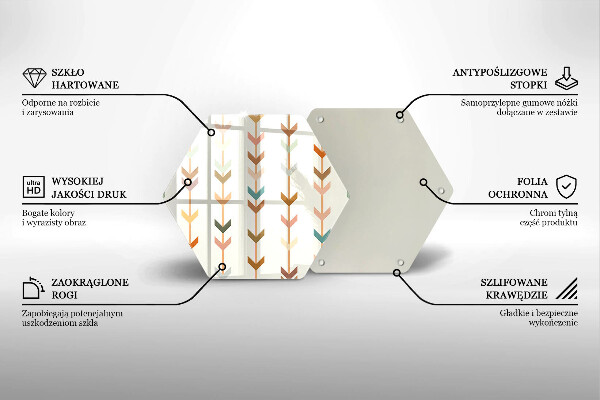 Skleněná deska do kuchyně Geometrické prvky