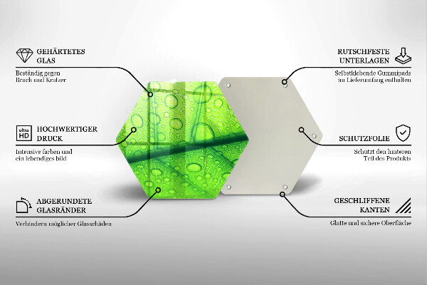 Skleněná deska do kuchyně Detailní záběr na list