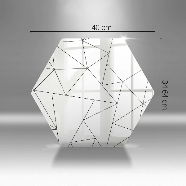 Skleněná deska do kuchyně Bílé trojúhelníky