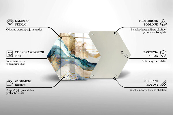 Skleněná deska do kuchyně Barevný mramor