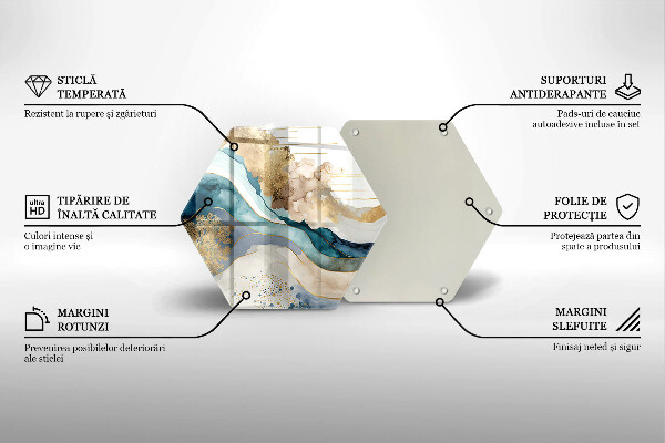 Skleněná deska do kuchyně Barevný mramor