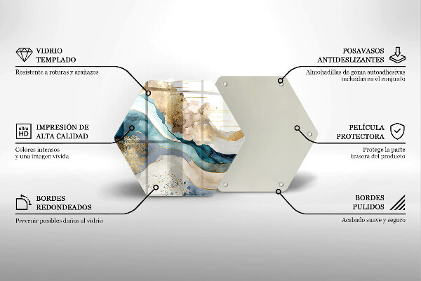 Skleněná deska do kuchyně Barevný mramor