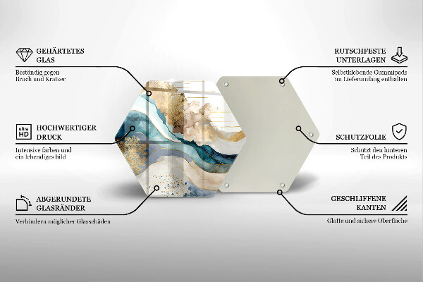 Skleněná deska do kuchyně Barevný mramor