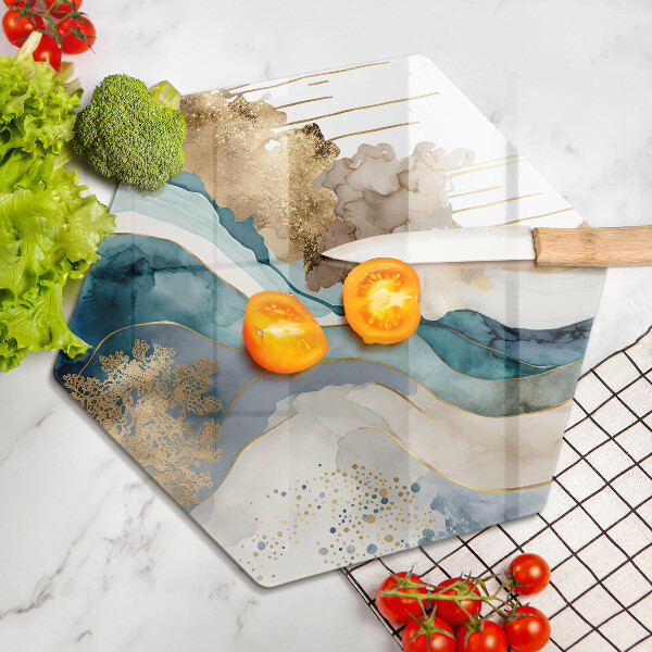 Skleněná deska do kuchyně Barevný mramor