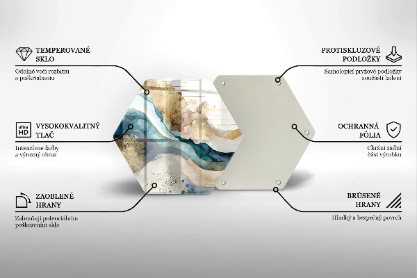 Skleněná deska do kuchyně Barevný mramor