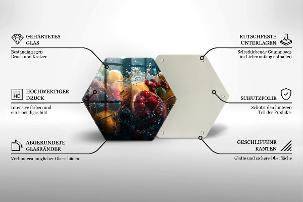 Skleněná deska do kuchyně Ovoce ve vodě