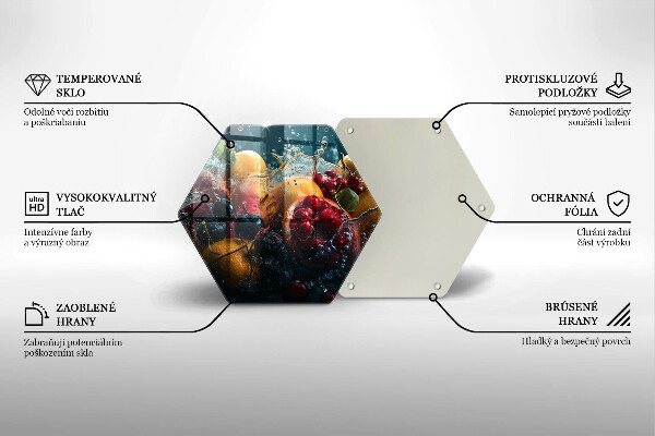 Skleněná deska do kuchyně Ovoce ve vodě