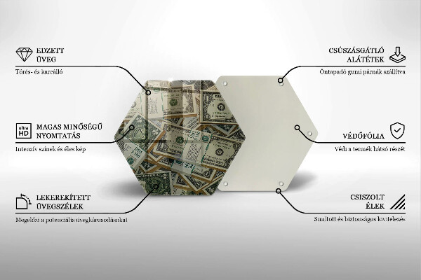 Skleněná deska do kuchyně Peníze dolary