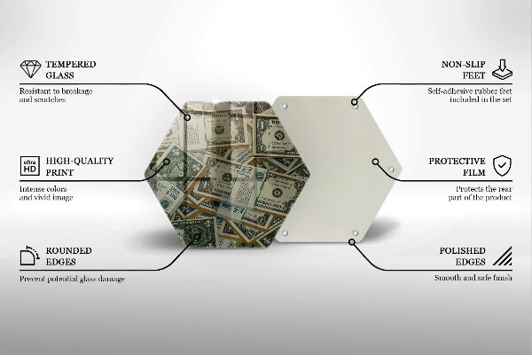 Skleněná deska do kuchyně Peníze dolary