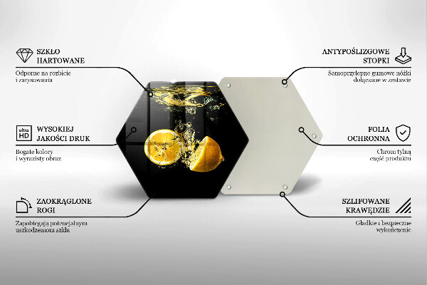 Skleněná krájecí deska Šťavnaté citronové ovoce