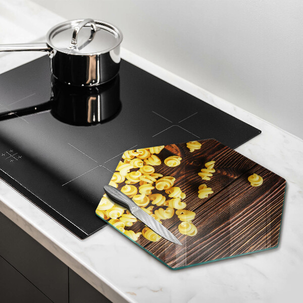 Skleněná deska do kuchyně Těstoviny na stole