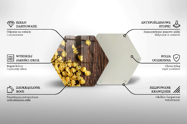 Skleněná deska do kuchyně Těstoviny na stole