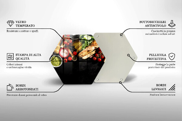 Skleněná deska do kuchyně Italské přísady a koření