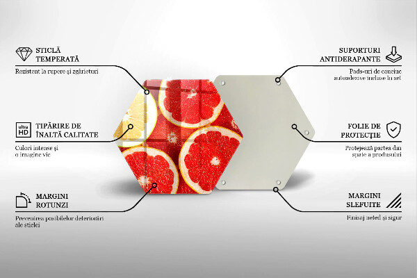 Skleněná deska do kuchyně Plátky grapefruitu
