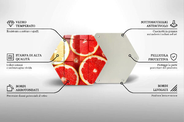 Skleněná deska do kuchyně Plátky grapefruitu