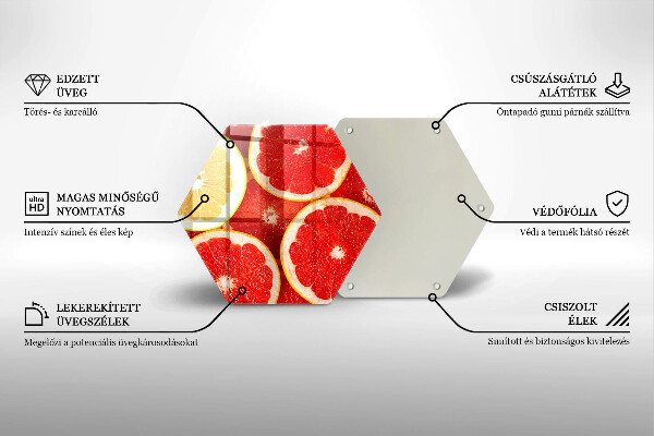 Skleněná deska do kuchyně Plátky grapefruitu