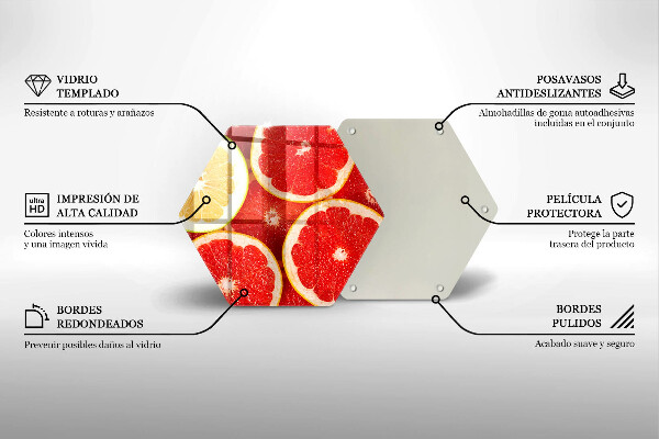 Skleněná deska do kuchyně Plátky grapefruitu