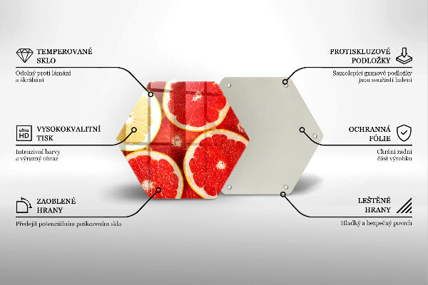 Skleněná deska do kuchyně Plátky grapefruitu