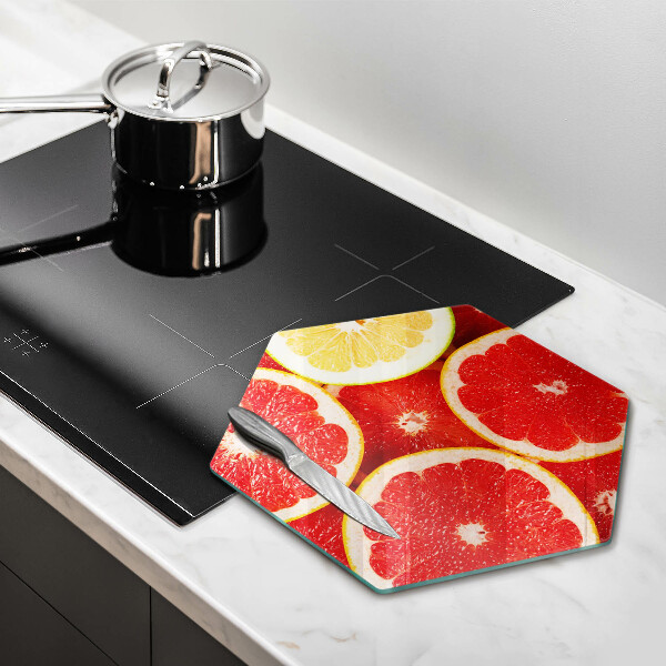 Skleněná deska do kuchyně Plátky grapefruitu