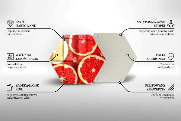 Skleněná deska do kuchyně Plátky grapefruitu