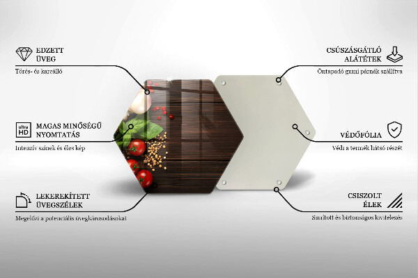 Skleněná deska do kuchyně Zelenina na stole