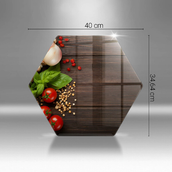 Skleněná deska do kuchyně Zelenina na stole