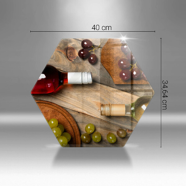 Skleněná deska do kuchyně Láhve vína a hrozny
