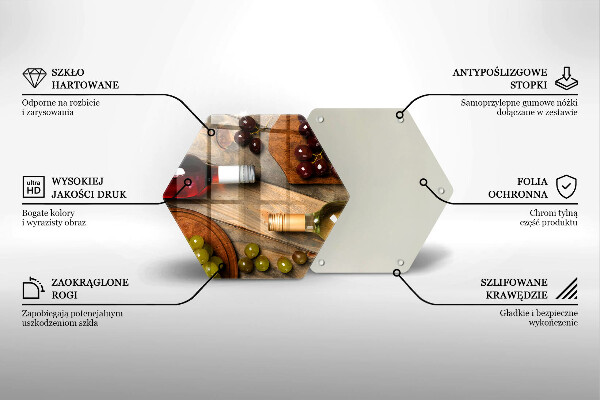 Skleněná deska do kuchyně Láhve vína a hrozny