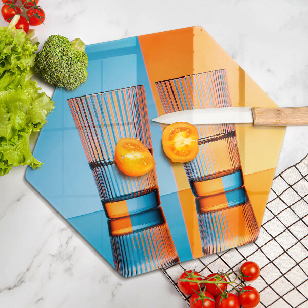 Skleněná deska do kuchyně Dvě sklenice vody