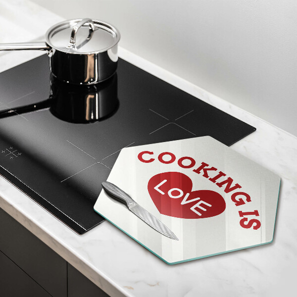 Skleněná deska do kuchyně Cooking is love