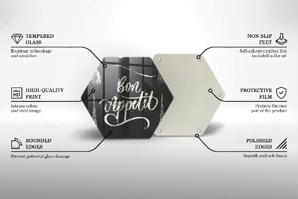 Skleněná deska do kuchyně Bon appetit nápis