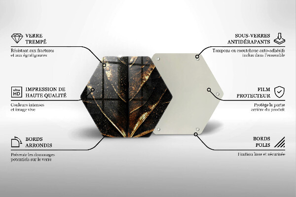 Skleněná deska do kuchyně Zlatý list