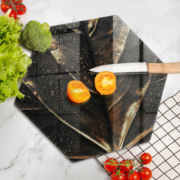 Skleněná deska do kuchyně Zlatý list