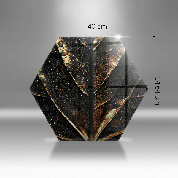 Skleněná deska do kuchyně Zlatý list