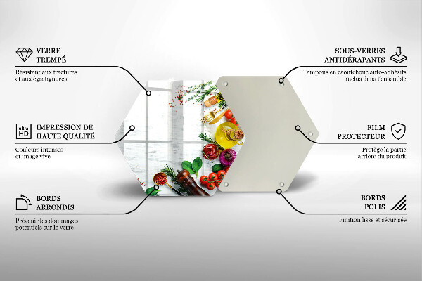 Skleněná deska do kuchyně Zelenina a koření
