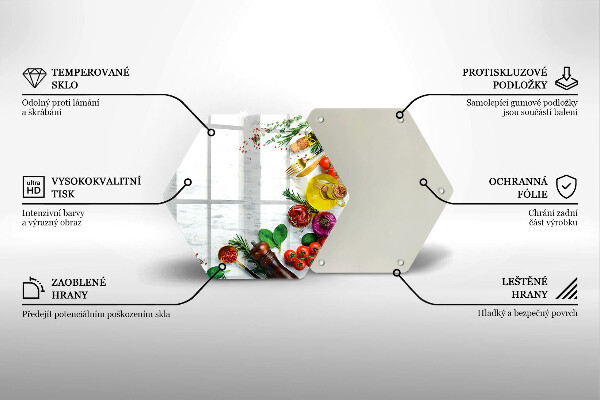 Skleněná deska do kuchyně Zelenina a koření