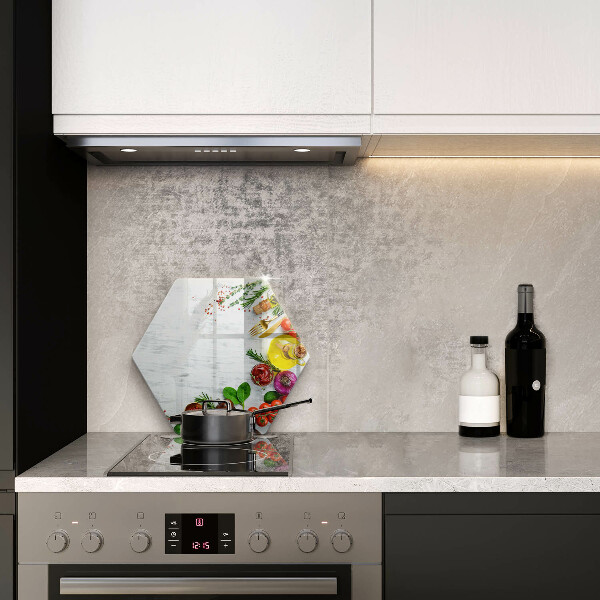 Skleněná deska do kuchyně Zelenina a koření