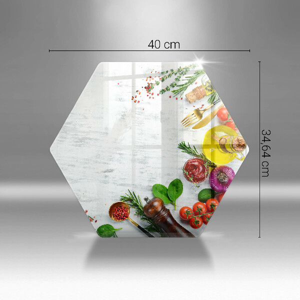 Skleněná deska do kuchyně Zelenina a koření