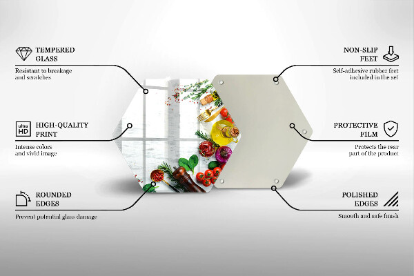 Skleněná deska do kuchyně Zelenina a koření