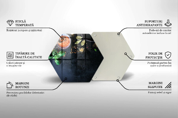 Skleněná deska do kuchyně Misky koření