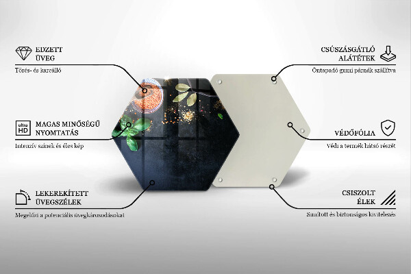 Skleněná deska do kuchyně Misky koření