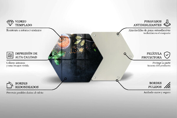 Skleněná deska do kuchyně Misky koření