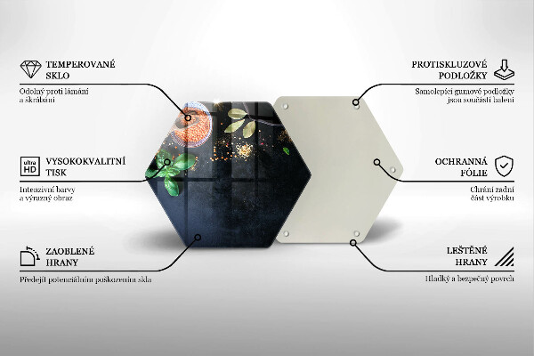 Skleněná deska do kuchyně Misky koření