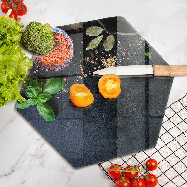 Skleněná deska do kuchyně Misky koření