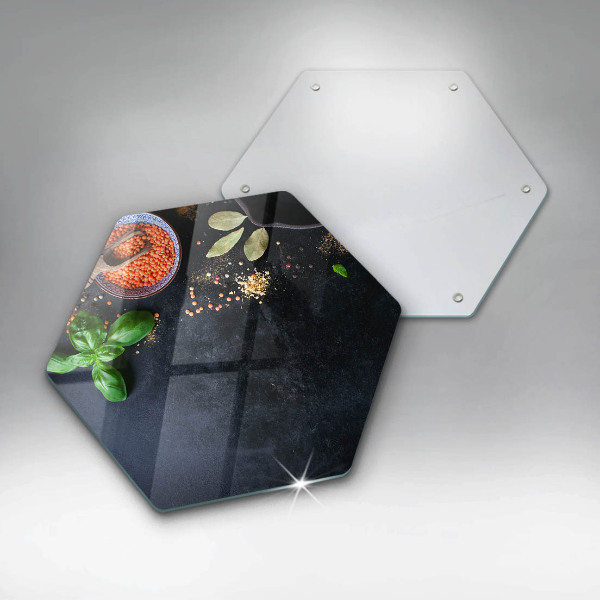 Skleněná deska do kuchyně Misky koření